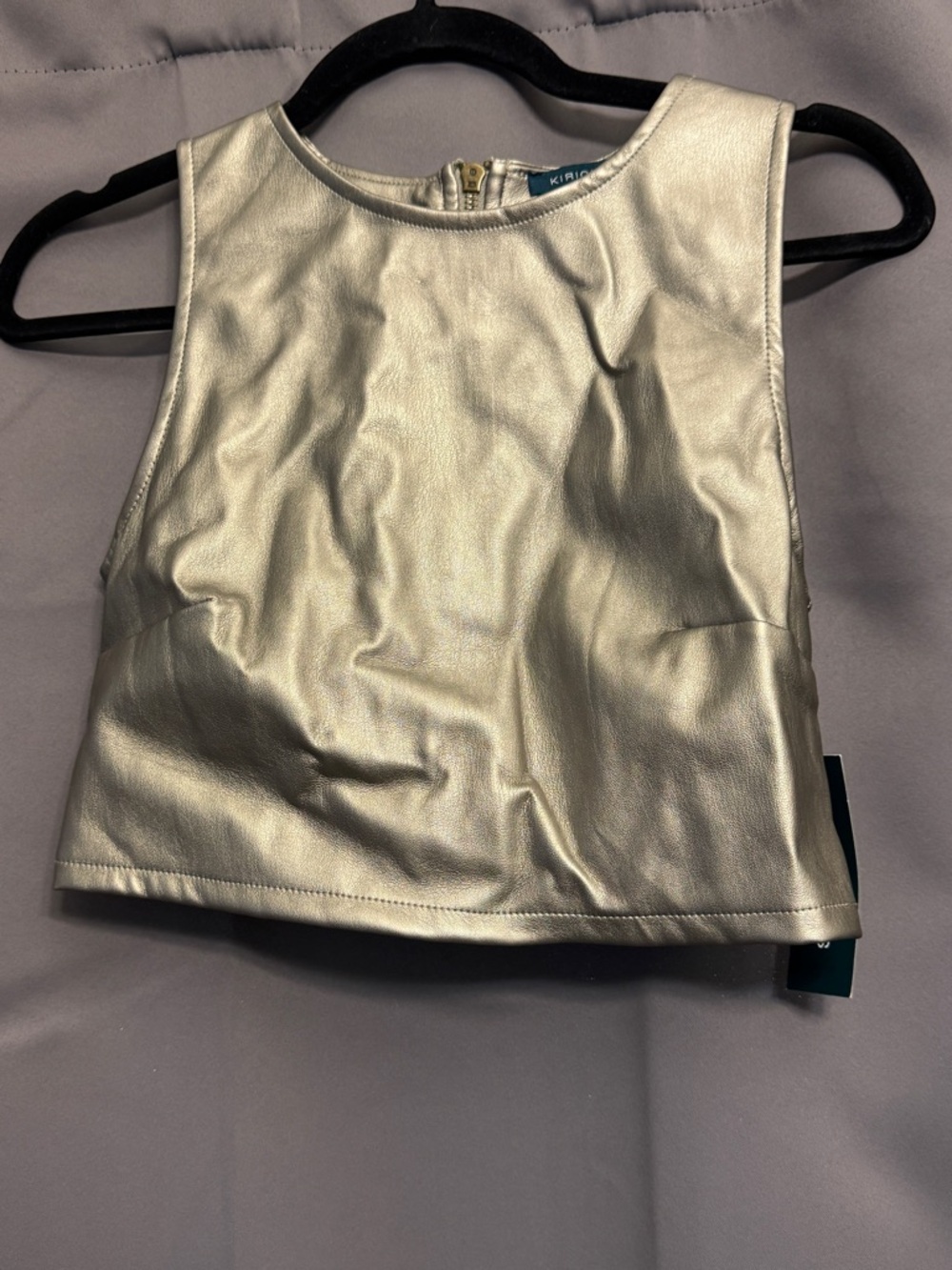 Kipling Shimmery Silver Cropped Tank
